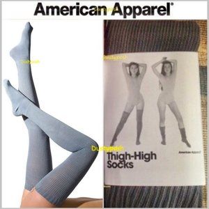 American Apparel Grey Thigh High Socks Over Knee Classic Old School Vintage Y2K